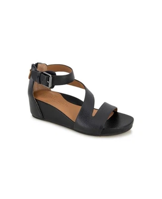 Sandalia para mujer Gentle Souls by Kenneth Cole Gwen EE. UU. 7 negra tacón de cuña TZP329 Foto 1 de 4