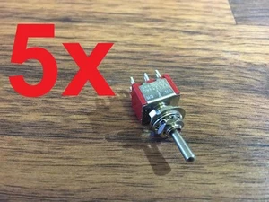 5x DPDT Momentary-Off-Momentary ON/OFF/ON Toggle Switches 5A 1/4 (on)off(on) a5 - Picture 1 of 4