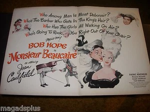 Revista a color 1946 anuncio película Bob Hope Joan Caulfield Monsieur Beaucaire - Imagen 1 de 1