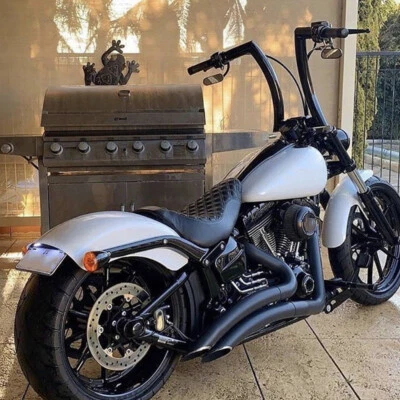 12" 14" 16" APE HANGER HANDLEBARS FAT 1-1/2" DNA MONSTER BARS FOR HARLEY MODELS - Imagem 1 de 4
