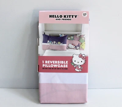 FRANCO Sanrio Hello Kitty One Standard Size Reversible Pillowcase Hello Kitty & Friends