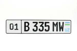 REPLICA UZBEKISTAN car license plate with text and numbers 52x11 TOP QUALITY - Picture 1 of 3