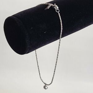 Tommy Hilfiger Anklet Ball Charm Silver Tone 9" Fashion Jewelry Bracelet 
