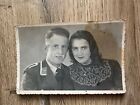 PK Foto Portrait LW Luftwaffe Uffz mit Feldbluse mit Frau Eheleute 2.WK