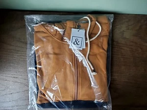 NWT Ampersand Ave Womens Half Zip Brown Black Single Hood Sweatshirt Hoodie 3XL - Picture 1 of 5