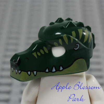 LEGO Crooler DARK GREEN CROCODILE MASK Legends of Chima Minifig Croc Head-Gear - Image 1 of 4