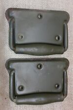 2 Old Tool Box Drop Handles Steamer Chest Army Green Footlocker 1960 medium Rust