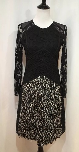 Abito coupé Burberry Prorsum floreale ricamato in pellicola di pizzo taglia US 6