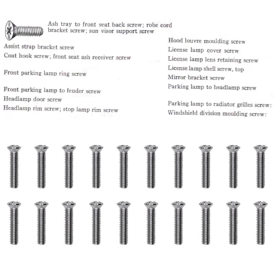 20 ASH TRAY/SUN VISOR/COAT HOOK/ASSIST STRAP SCREWS! FOR CLASSIC GM VEHICLES - Image 1 of 3