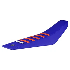 2024-2025 KTM SX 65 Gripper Seat Cover By Enjoy Mfg all BLUE w/ORANGE rib #426 - Picture 1 of 3