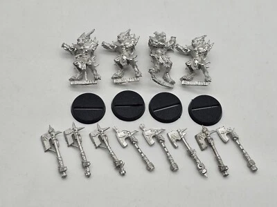 LOT OF 4 BLOODLETTER OF KHORNE CHAOS CITADEL WARHAMMER FANTASY METAL UNASSEMBLED - Image 1 of 4