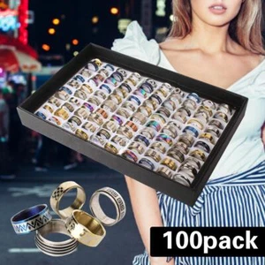 Wholesale 100x Mixed Rings Bulk Finger Band Ring Lot Men Women Jewelry Fashions - Picture 1 of 11