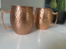 XL Set of 2 Double Size Oversized Copper Moscow Mule Mugs Cocktail Tumblers Cups