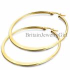 2pcs Stainless Steel Big Large Circle Hoop Dangle Earrings 24-73mm Women Gold