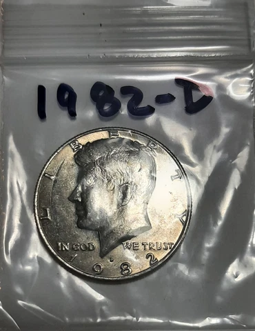 1982-D Kennedy Half Dollar, Circulated but NICE ! Cover