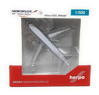 Airplane Herpa Wings 1/500 Aeroflot Retrojet Airbus A320 525930 - Image 1 of 2