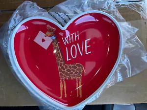 Pottery Barn Kids Rifle Paper Co. Valentinstag Melamin herzförmiger Teller - Bild 1 von 1