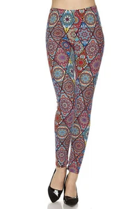 ONE SIZE Soft Always Brushed Floral Pattern Leggings TC/19  - Picture 1 of 8