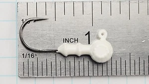 Jig Heads 1/8oz #2 - 50er-Pack 32833 2X starker Haken weiß Perle Jighead Angelköder - Bild 1 von 3