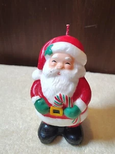 Vela de bastón de caramelo vintage alegre de Santa Claus 5-1/2" 1986 Avon - Imagen 1 de 13
