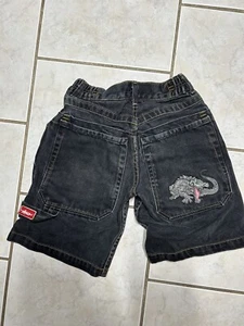 JNCO | Kid's Vintage 90s Y2K Embroidered Alligator Jean Shorts Size 7 - Picture 1 of 7