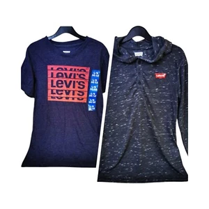 Levi’s Boys Hoodie & T-Shirt 2 Pack Navy Grey Age 10-12Y 132-147cm - Picture 1 of 11