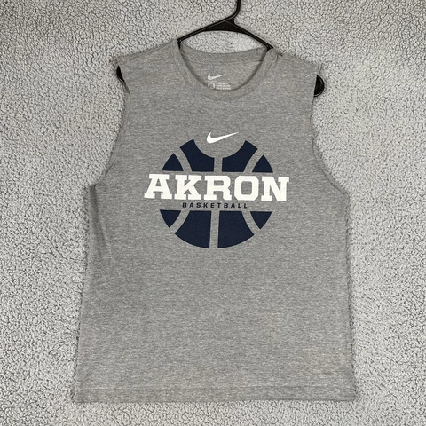 Akron Zips Shirt Mens Medium Gray Sleeveless Basketball Ohio College Cover