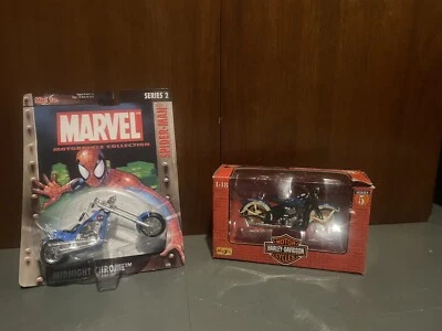 Lote de 2 motocicletas Maisto juguete Spider-man y cabeza de nudillo 1936 (caja dañada) Foto 1 de 3