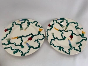 2 Emma Bridgewater FAIRY LIGHTS Plates Christmas 6.5" Pottery Dessert Santa - Picture 1 of 6