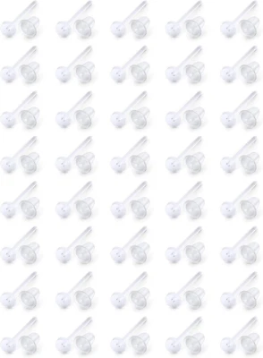 Ftovosyo 40 pares de postes de plástico invisibles para pendientes retenedor de orificio transparente para orejas  Foto 1 de 4