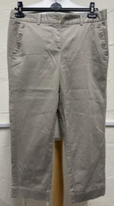 Laura Ashley Size 12 Beige Trousers Cotton - Picture 1 of 7