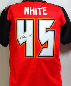 Devin White Autographed Red/Black Pro Style Jersey- Beckett Witnessed *4