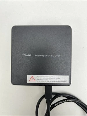 Belkin USB C Dual Display Dock DisplayLink INC002 USB-C Cable Included Ref: D12 - Image 1 of 4