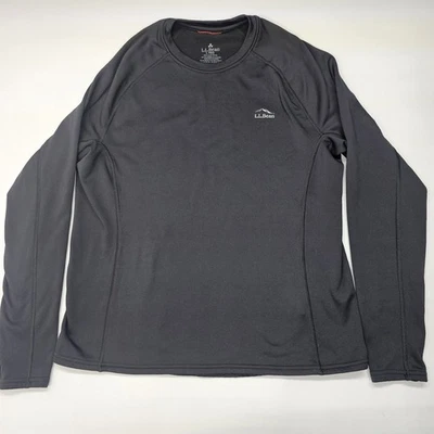 LL Bean Capa Base Top Para Hombres Grande Negra Peso Medio Camisa Forrada de Vellón Senderismo Campamento Foto 1 de 4