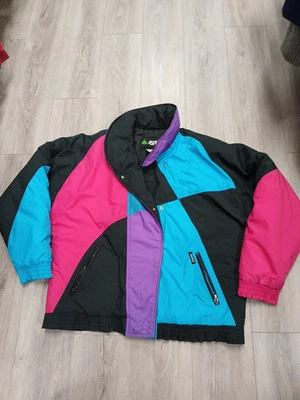 Chaqueta de esquí de invierno acolchada vintage Aspen para mujer colorblock XL/2XL a cuadros descripción Foto 1 de 4