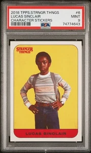 STRANGER THINGS - LUCAS SINCLAIR #6 - PSA 9 - 2018 Topps Character Stickers - Picture 1 of 2
