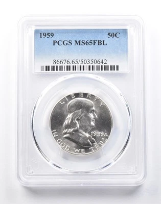 1959 Franklin Half Dollar Type 2 Reverse MS65 FBL PCGS *4116 - Image 1 of 3