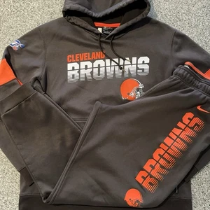 Nike Cleveland Browns Team Issued On Field Warm Up Hoodie Sweats Set Men’s XL - Picture 1 of 21