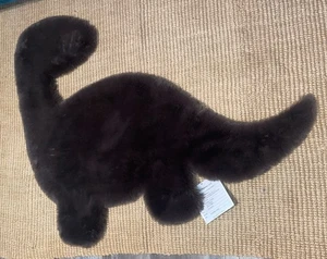 Mon Chateau Bunny Dinosaur Shape Faux Fur Shaped Brown Rug NEW - Picture 1 of 7