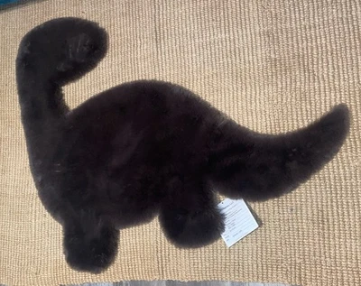 Mon Chateau Bunny Dinosaur Shape Faux Fur Shaped Brown Rug NEW - Image 1 of 4