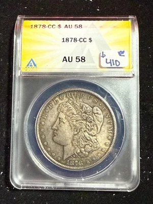 1878 CC MORGAN DOLLAR ANACS AU58 - Image 1 of 4