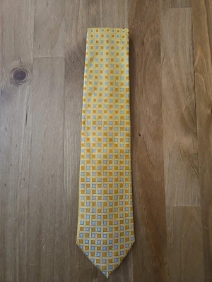 Barcelona Cravatte Mens Classic Yellow And Blue Neck Tie 100% Polyester - Image 1 of 4