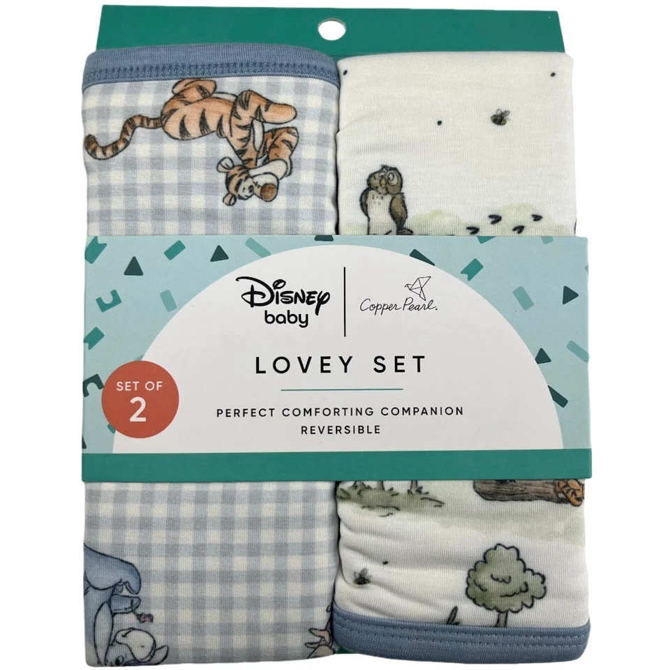 2 Cien Acres Madera Winnie The Pooh Disney Bebé Lovey Set Cobre Perla Seguridad Foto 1 de 3