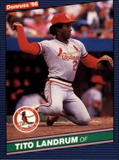 1986 Donruss St. Louis Cardinals Baseball Card #425 Tito Landrum