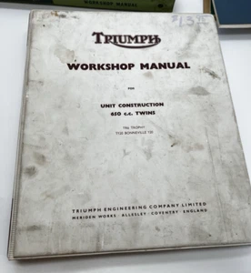 Triumph Workshop Manual For Unit Construction 650 CC Twins 1969 WITH Timing Disc - Imagen 1 de 13