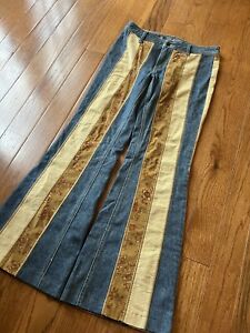 We The Free People Size 28 Serena Low Rise Flare Jeans Corduroy Hippie Bell Bott
