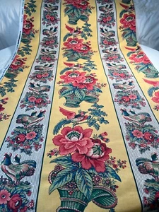 Stoff Vintage 90er Waverly French Roster Rochelle - zwei Paneele je 63” L x 56” B - Bild 1 von 12