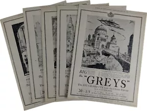 Londres Reino Unido En Año 2500 Cigarrillos Grises Conjunto de 5 Anuncios Impresos 1921 Punch Reino Unido ~8x11" - Imagen 1 de 6