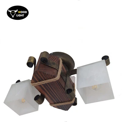 Lámpara de madera, araña de madera, luz de comedor, lámpara colgante, accesorio de techo  Foto 1 de 2