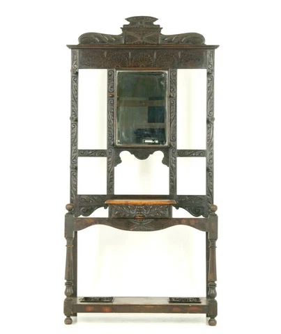 Antique Hall Stand, Hat Rack, Coat Rack, "Green Man", Victorian, 1880, H054 Cover